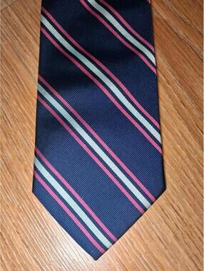 Brooks Brothers Silk Tie Navy Multicolor Striped Repp USA